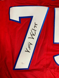 Vince Wilfork Signed Custom Red Patriots Jersey - JSA COA