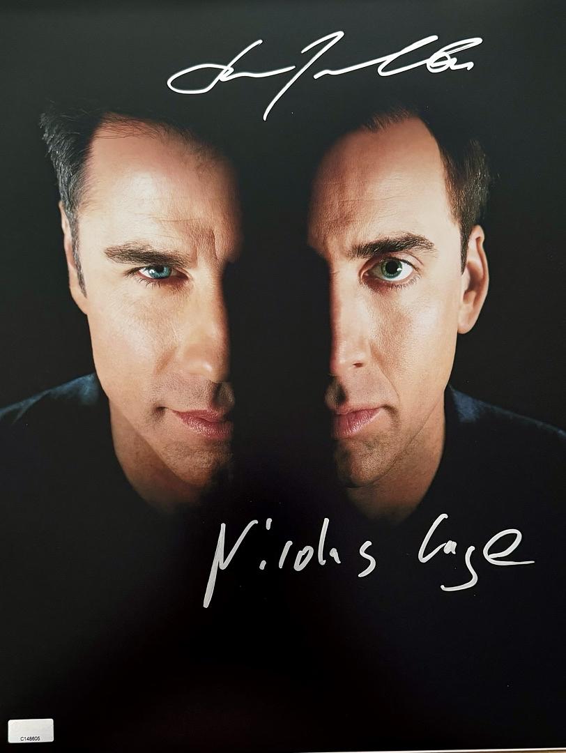 Nicholas Cage, John Travolta Signed 11x14 Photo (Face Off) - Celebrity Authentics