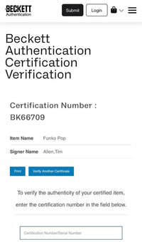 Tim Allen Signed Funko Pop #523 "Buzz Lightyear" (Toy Story) - Beckett COA