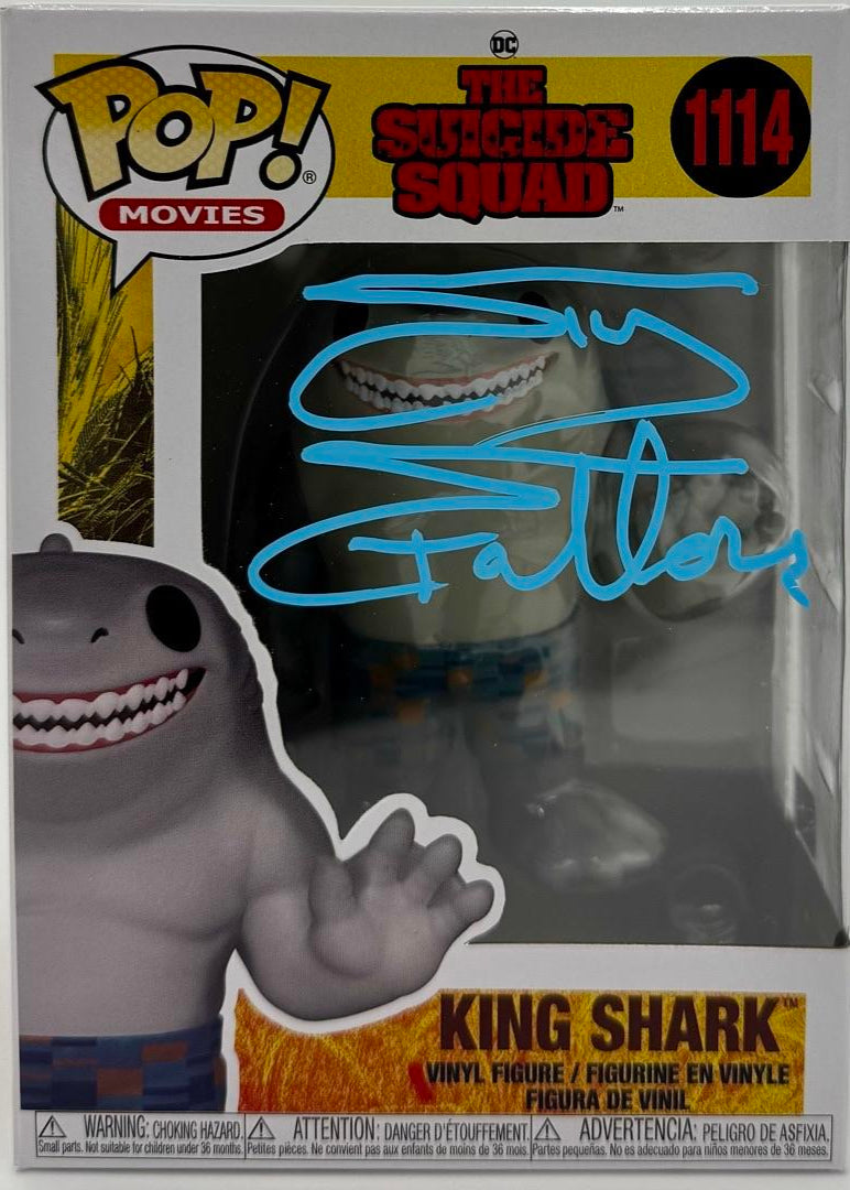 Sylvester Stallone Signed Funko Pop #1114 King Shark (Suicide Squad)