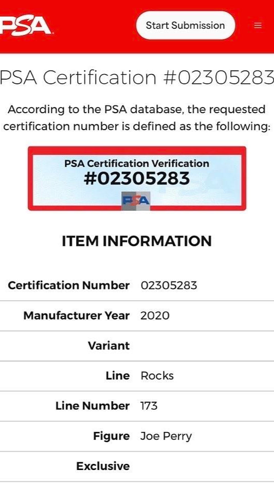 Joe Perry Signed Funko #173 Aerosmith - PSA COA