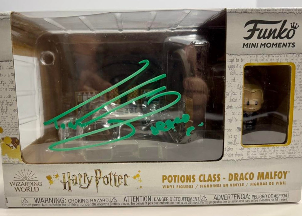 Tom Felton Signed Funko Pop "Draco Malfoy" Mini Moments Harry Potter w/Character Name - JSA COA