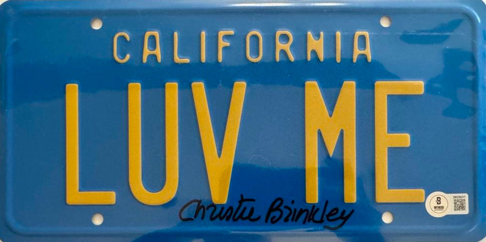 Christie Brinkley Signed License Plate (National Lampoons Vacation) - Beckett COA #04