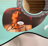 Ariana Grande Signed Teal Guitar - JSA COA