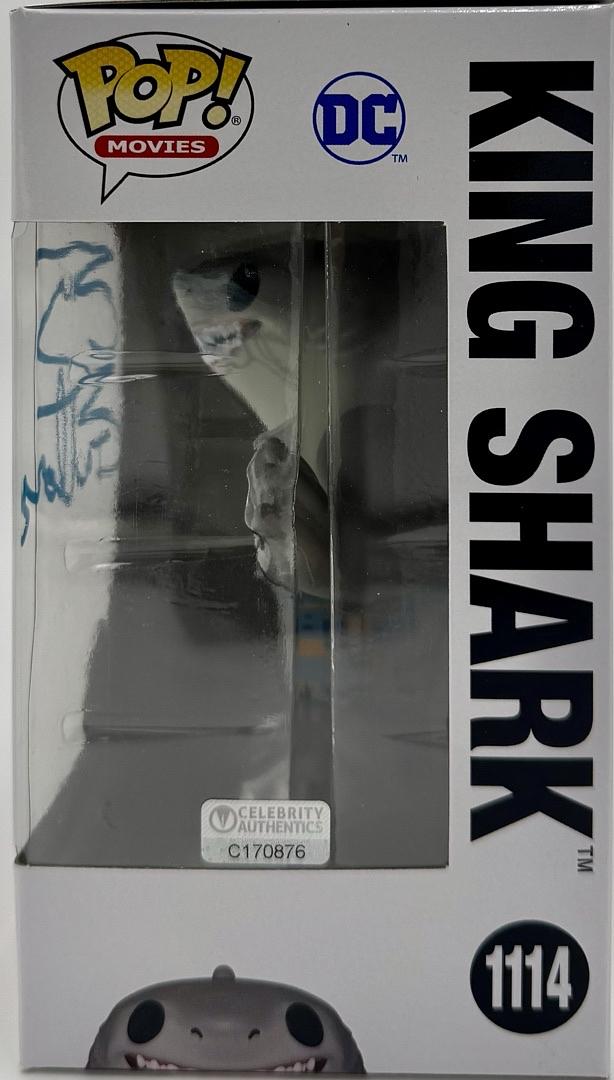 Sylvester Stallone Signed Funko Pop #1114 King Shark (Suicide Squad)