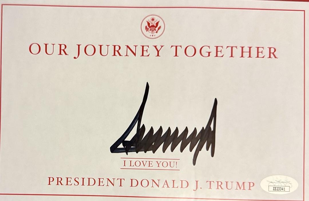 Donald Trump Autographed Book Our Journey Together Signed Bookplate - JSA COA #01