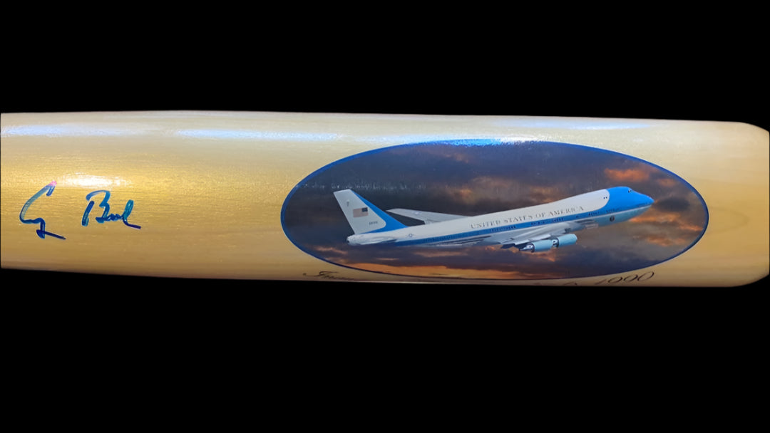 Former President George HW Bush Air Force One Autographed Baseball Bat Limited #26/41