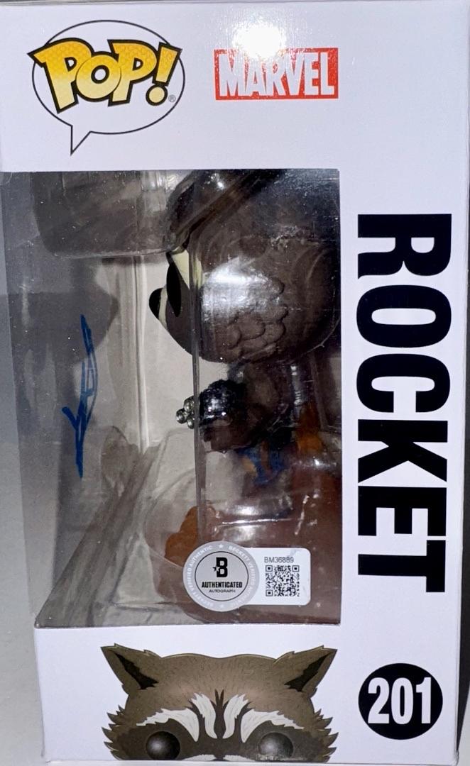 Bradley Cooper Signed Funko Pop #201 "Rocket Raccoon" GOTG - Beckett COA #01