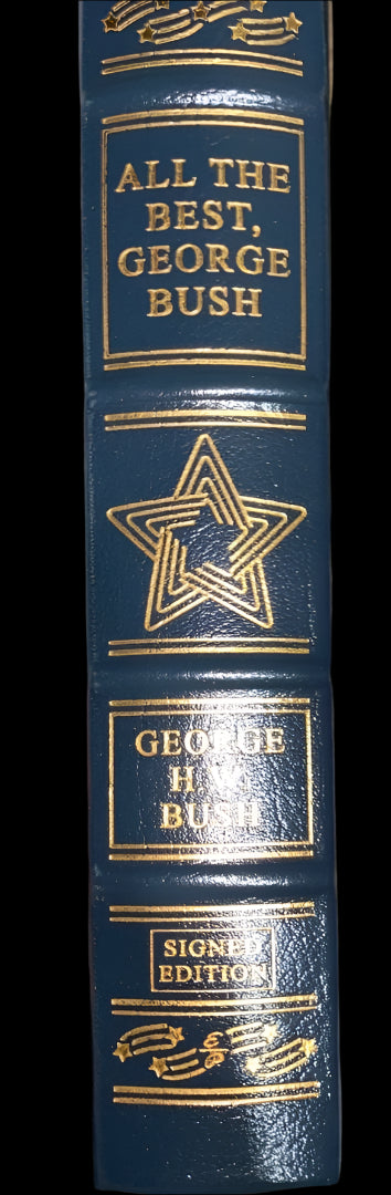 George Bush Autographed Book All the Best Easton Press (Blue Binding) - #01