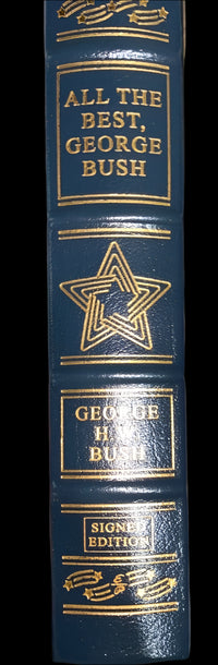 George Bush Autographed Book All the Best Easton Press (Blue Binding) - #01