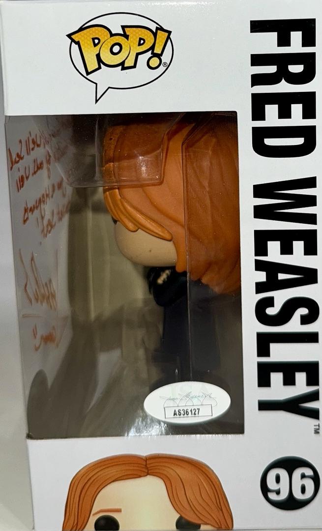 James Phelps Signed Funko Pop #96 "Fred Weasley" (Harry Potter) w/Long Quote - JSA COA