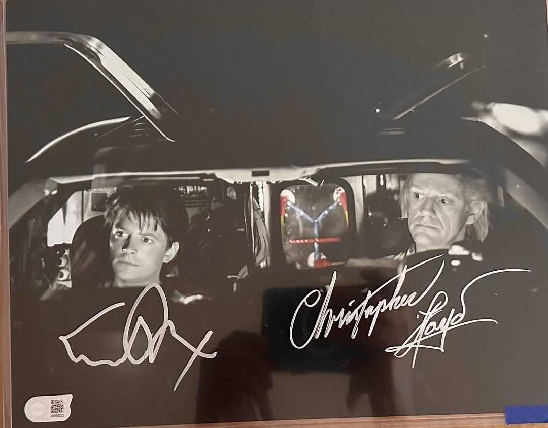 Michael J Fox & Christopher Lloyd Signed 11x14 Photo (Back To The Future) - SWAU