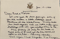 Ronald Reagan Handwritten Signed Presidential Seal Card *RARE* - JSA COA w/full letter of authenticity