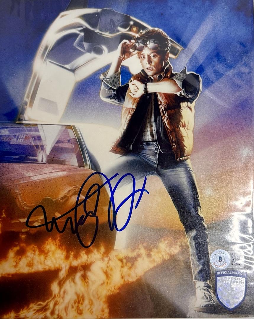 Michael J. Fox Signed 8X10 Photo (Back To The Future) - Beckett COA #01