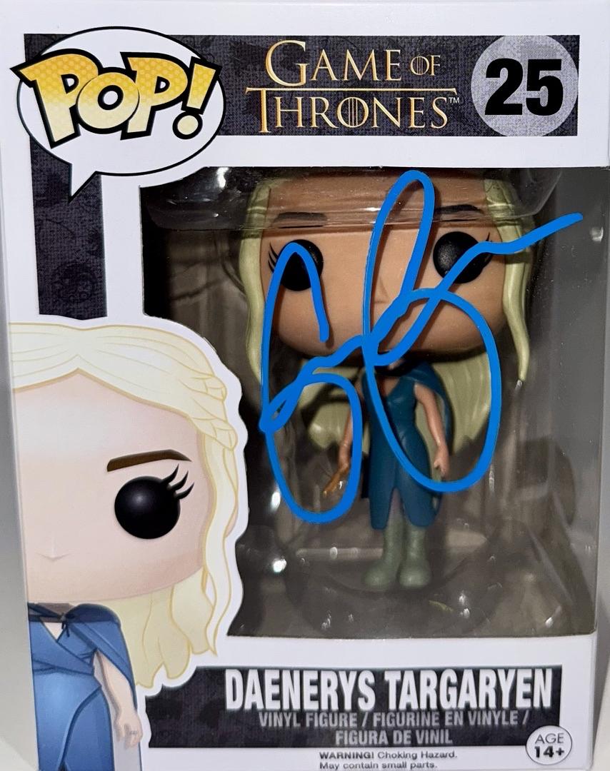 Emilia Clarke Signed Funko Pop #25 Daenerys Targaryen (Blue Ink) - Beckett COA