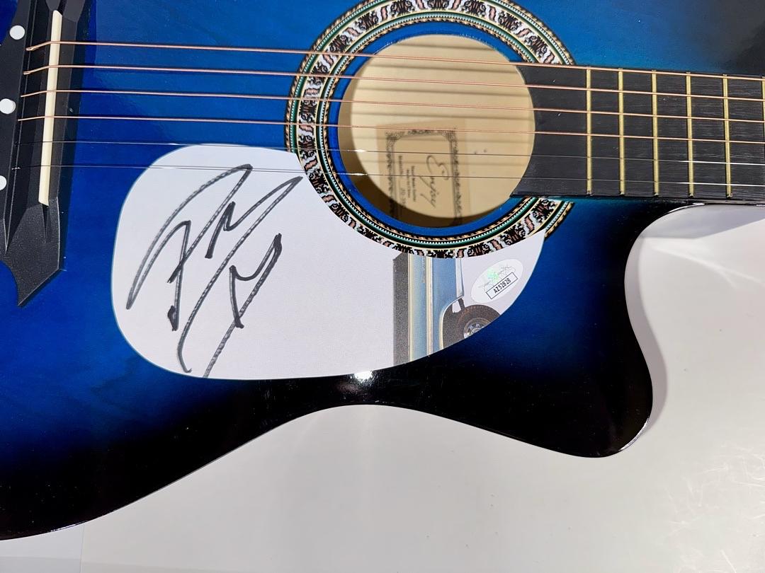 Post Malone Signed Blue/Black Guitar - JSA COA #01