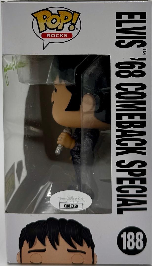 Priscilla Presley Signed Exclusive Funko Pop #188 Elvis 1968 Comeback Special (Elvis Presley)  - JSA COA