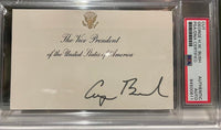 President George Bush Cut Signature Vice President Seal Card Slabbed - PSA/DNA