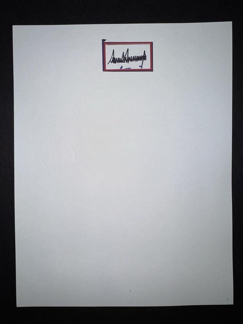 Donald Trump Signed & Matted Bookplate Cut Signature - Koschal COA #04