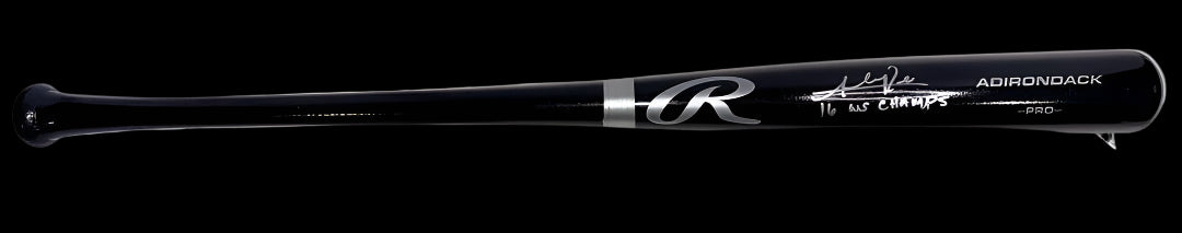 Addison Russell Autographed Black Rawlings Bat w/ 2016 WS Champs Inscription Schwartz COA