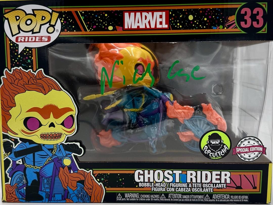 Nicholas Cage Signed Funko Pop #33 (Deluxe Ghost Rider) - Celebrity Authentics