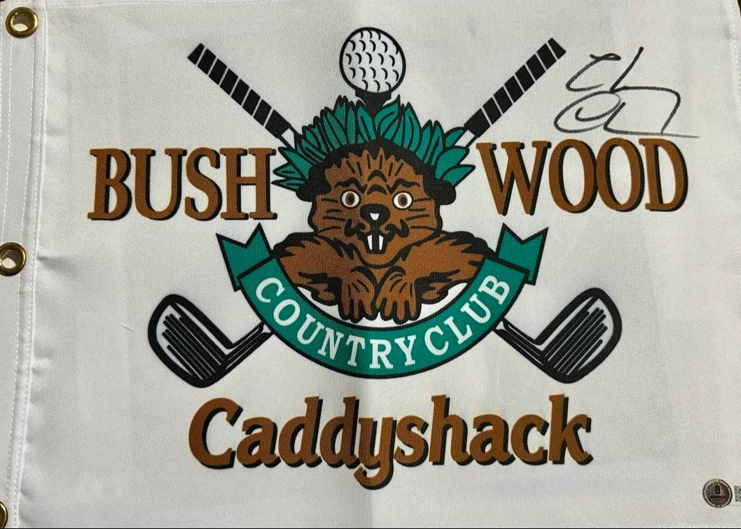 Chevy Chase Signed Golf Flag (Caddieshack) - Beckett COA