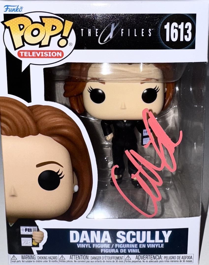 Gillian Anderson Signed Funko Pop #1613 "Dana Scully" (Pink Ink) - Beckett COA #5