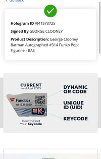 George Clooney Signed Funko Pop #314 Batman (Blue Ink) - Fanatics Beckett COA #4