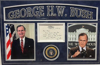 President George Bush Signed & Framed Walkers Point Card Letter -  PSA COA