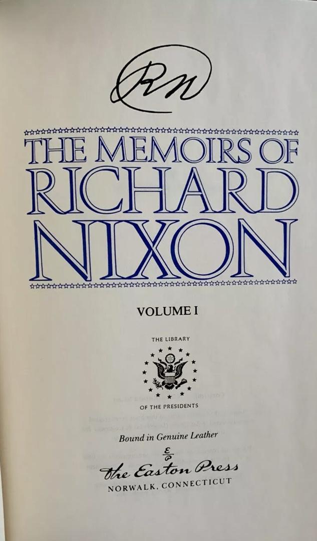 Richard Nixon Autographed Memoirs Volume I &II  - Easton Press