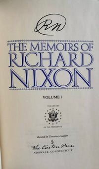 Richard Nixon Autographed Memoirs Volume I &II  - Easton Press