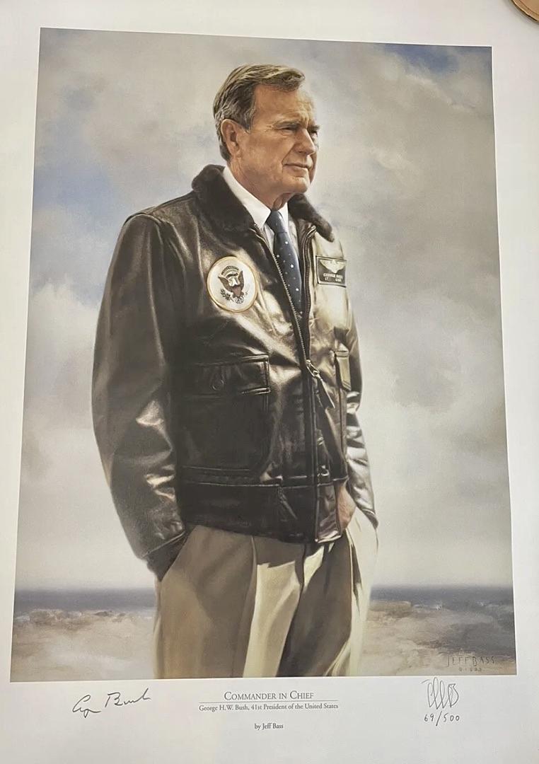 George Bush 18x24 Framed Signed Lithograph Limited Release #69/500