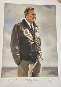 George Bush 18x24 Framed Signed Lithograph Limited Release #69/500