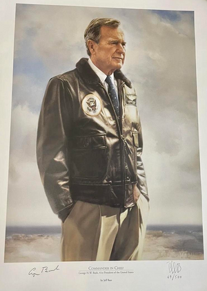 George Bush 28.5 x 22 Framed Signed Lithograph Limited Release #69/500