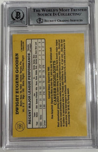 Doc Gooden 1985 Signed card Donruss - Beckett COA 10
