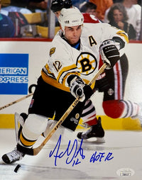 Adam Oates Signed 8x10 Photo Boston Bruins w/ HOF 12 Inscription - JSA COA