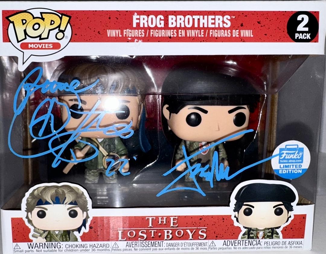 Corey Feldman Jamison Newlander Signed Funko Pop The Lost Boys "Frog Brothers" - PSA COA #2