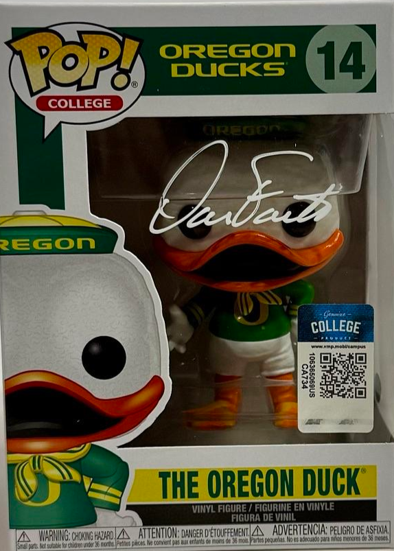 Dan Fouts Signed Funk Pop #14 "The Oregon Duck" (White Ink) - Schwartz COA