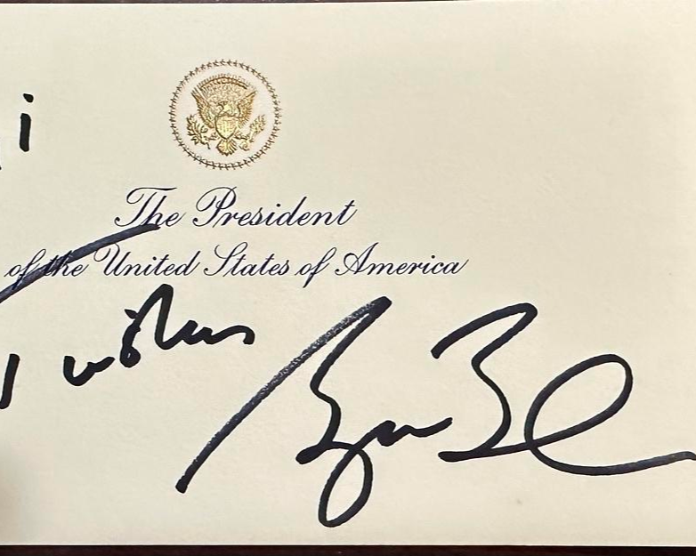 George W. Bush Signed Presidential Card (Personalized) *RARE*  - JSA COA