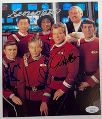 Star Trek Cast Walter Koenig, George Takei, Nichelle Nichols, William Shatner Signed 8x10 Photo - JSA COA #02