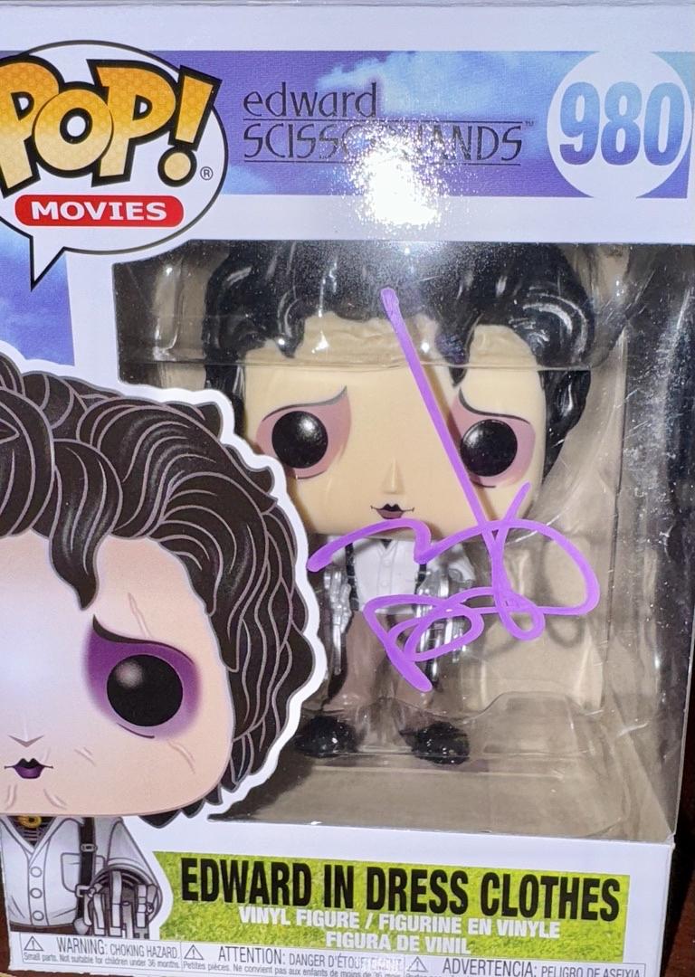 Johnny Depp Signed Funko Pop #980 Edward Scissorhands (Purple Ink) - Beckett COA