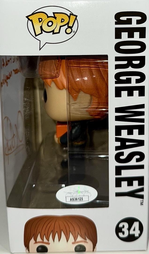 Oliver Phelps Signed Funko Pop #34 "George Weasley" (Harry Potter) w/Quote - JSA COA