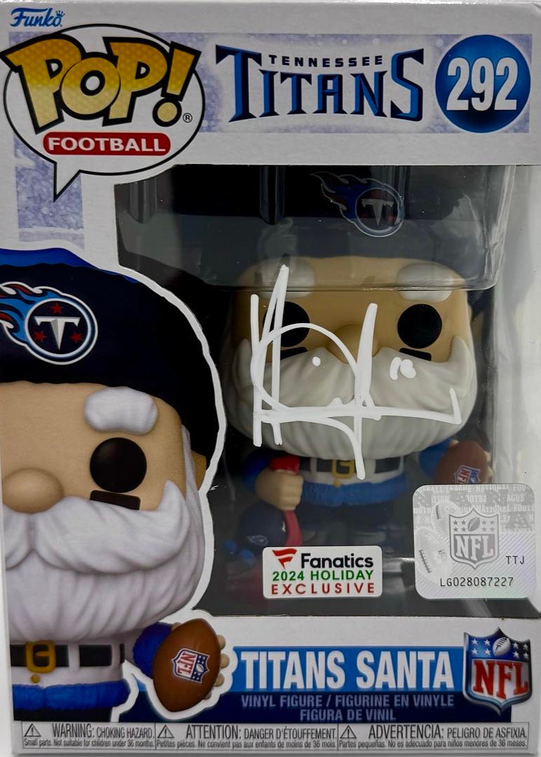 Vince Young Signed Fanatics Exclusive Funko Pop #292 (Titans Santa) - Schwartz COA