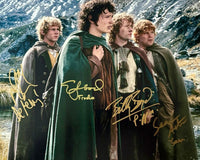 Elijah Wood, Sean Aston, Billy Boyd, Dominic Monaghan Signed 11x14 Photo (LOTR) - SWAU