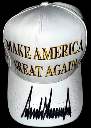 Donald Trump Signed MAGA Hat/Cap (White) - Beckett COA w/full letter of authenticity