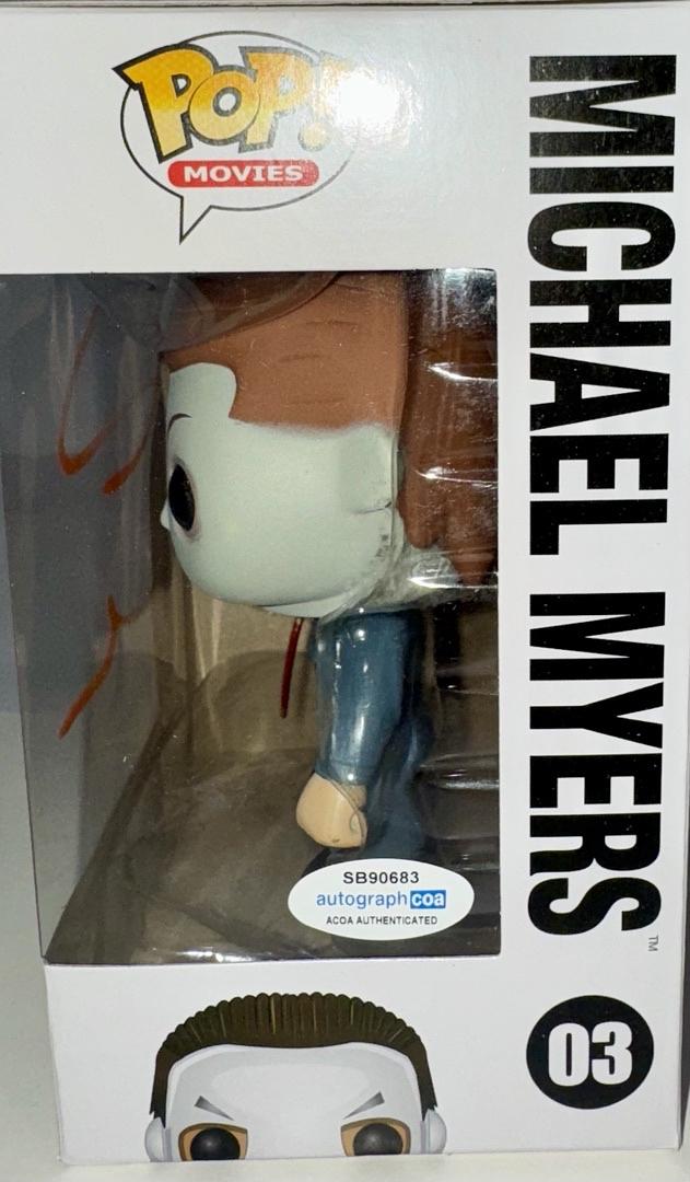 Jamie Lee Curtis Signed Funko Pop #03 Michael Myers Halloween (Orange Ink) - ACOA