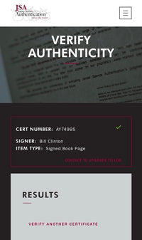 Bill Clinton Autographed Citizen Book Signed Copy - JSA COA