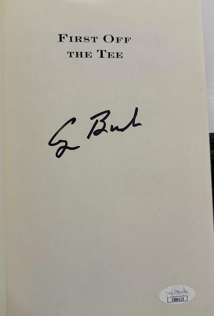 George Bush and Ken Raynor Autographed First Off the Tee Book -  JSA COA
