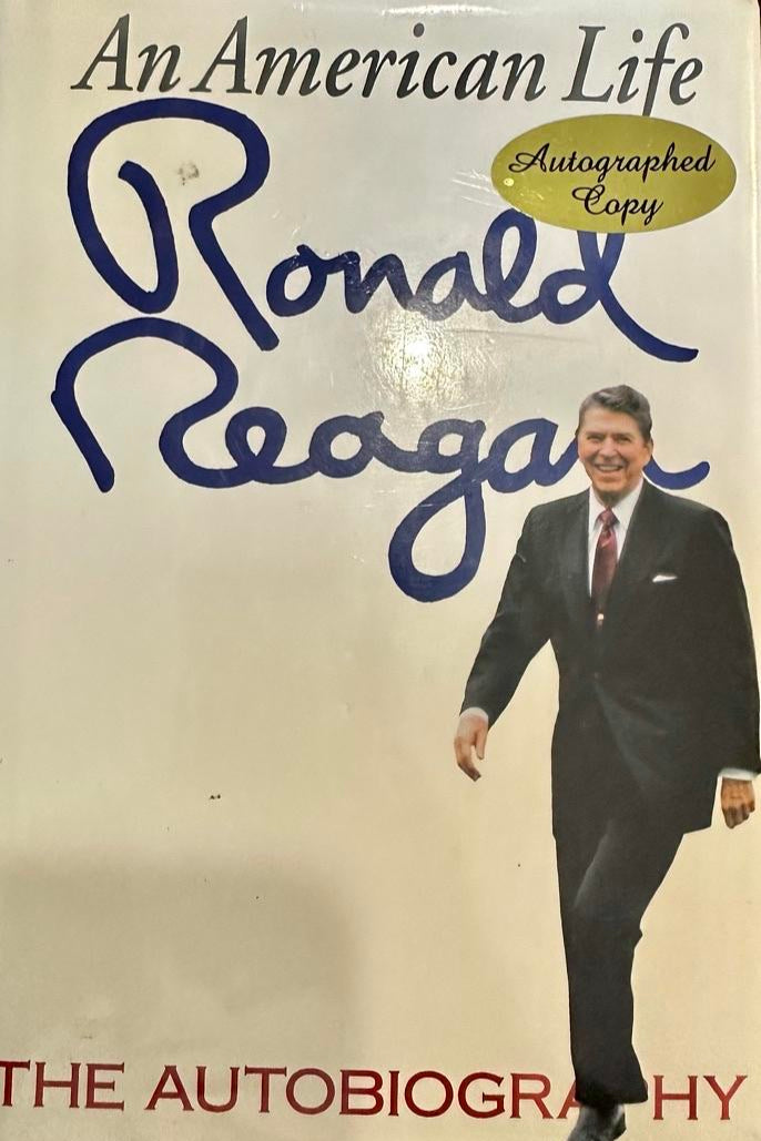 Ronald Reagan Autographed An American Life Book Signed Copy Reagan Library