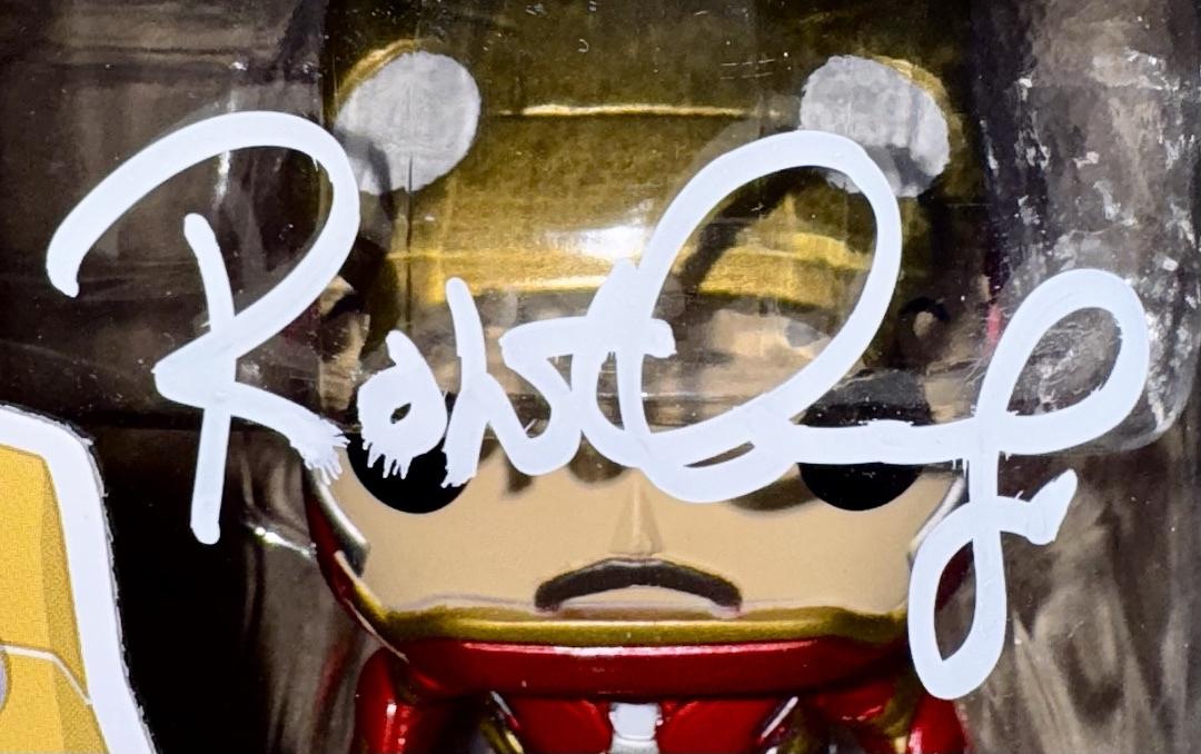 Robert Downey Jr. Signed Funko Pop #136 Iron Man (Avengers Civil War)  - Beckett COA